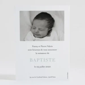Faire-part de naissance Initiale bouquet*Faire-part Elégant New