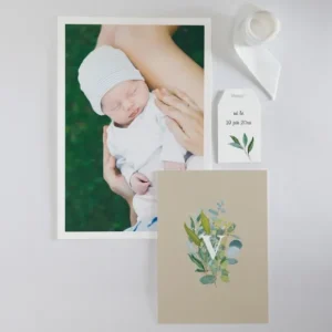 Faire-part de naissance Initiale Garcon*Faire-part Elégant Sale