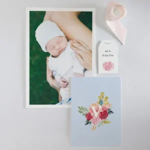 Faire-part de naissance Initiale Fille*Faire-part Elégant Sale
