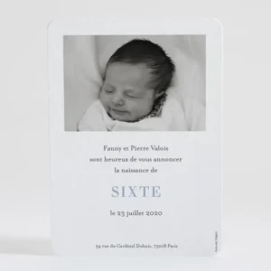 Faire-part de naissance Initiale bouquet*Faire-part Elégant New