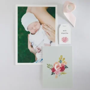 Faire-part de naissance Initiale Fille*Faire-part Elégant Sale