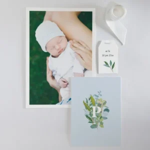 Faire-part de naissance Initiale Garcon*Faire-part Elégant Sale
