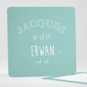 Faire-part de naissance Jacques a dit*Faire-part Elégant New