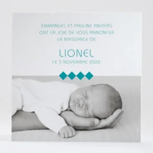 Faire-part de naissance Jeu de losanges*Faire-part Elégant Sale