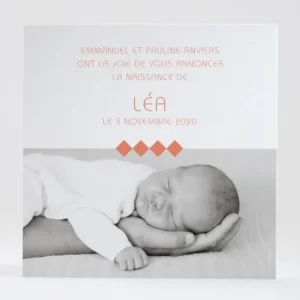 Faire-part de naissance Jeu de losanges*Faire-part Elégant Sale