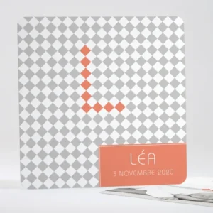 Faire-part de naissance Jeu de losanges*Faire-part Elégant Sale