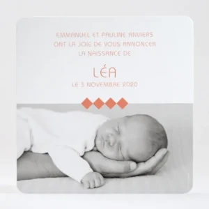 Faire-part de naissance Jeu de losanges*Faire-part Elégant Sale