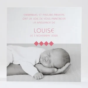 Faire-part de naissance Jeu de losanges*Faire-part Elégant Sale