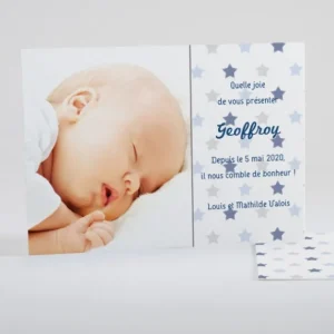 Faire-part de naissance Jolies pastilles etoiles*Faire-part Elégant New