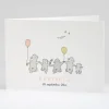 Faire-part de naissance Jolis lapins en famille 5 enfants*Faire-part Elégant Best