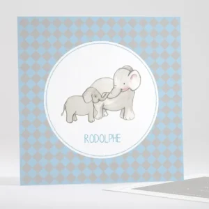 Faire-part de naissance Jolis elephants tendance*Faire-part Elégant Fashion