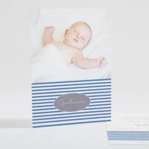 Faire-part de naissance Jolies rayures photo*Faire-part Elégant Hot