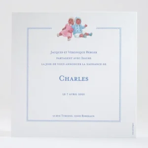 Faire-part de naissance Jolies poupees simple*Faire-part Elégant Online