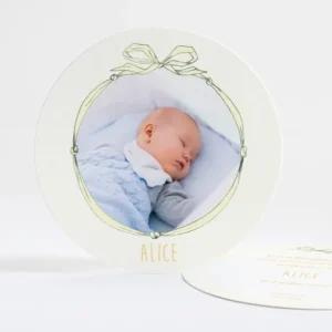 Faire-part de naissance Joli cadre noeud*Faire-part Elégant Fashion