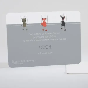 Faire-part de naissance Jolies marionnettes*Faire-part Elégant New