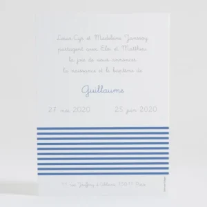 Faire-part de naissance Jolies rayures photo*Faire-part Elégant Hot