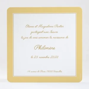 Faire-part de naissance Joli medaillon monogramme*Faire-part Elégant Hot