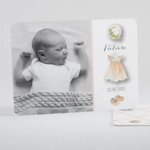 Faire-part de naissance Jolie tenue chic Fille*Faire-part Elégant Hot