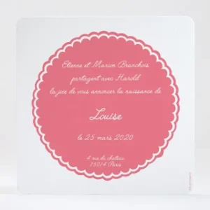Faire-part de naissance Joli medaillon ourson*Faire-part Elégant Online