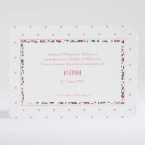 Faire-part de naissance Joli tipi liberty etoiles*Faire-part Elégant Clearance