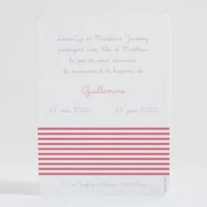 Faire-part de naissance Jolies rayures photo*Faire-part Elégant Hot