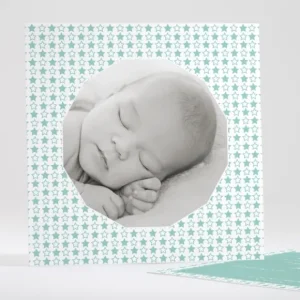 Faire-part de naissance Jolies etoiles bicolores*Faire-part Elégant Online