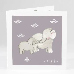 Faire-part de naissance Jolis elephants avec photo*Faire-part Elégant Best