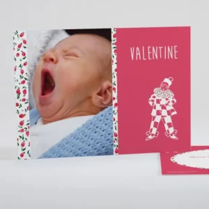 Faire-part de naissance Joli clown liberty*Faire-part Elégant New