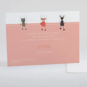 Faire-part de naissance Jolies marionnettes*Faire-part Elégant New