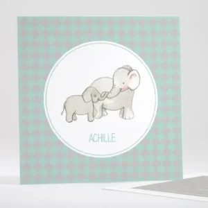 Faire-part de naissance Jolis elephants tendance*Faire-part Elégant Fashion