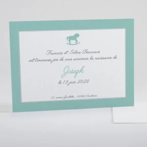 Faire-part de naissance Joli cheval a bascule*Faire-part Elégant Fashion