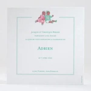Faire-part de naissance Jolies poupees simple*Faire-part Elégant Online