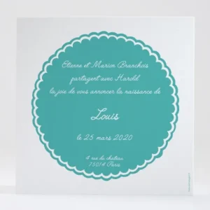 Faire-part de naissance Joli medaillon ourson*Faire-part Elégant Online