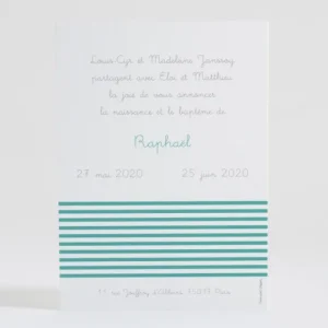 Faire-part de naissance Jolies rayures photo*Faire-part Elégant Hot