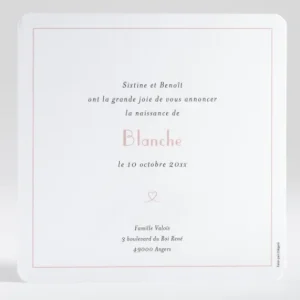 Faire-part de naissance Joli coeur dore*Faire-part Elégant Sale