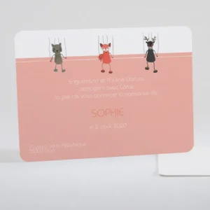 Faire-part de naissance Jolies marionnettes*Faire-part Elégant New