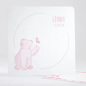 Faire-part de naissance Joli petit ours polaire*Faire-part Elégant Online