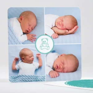 Faire-part de naissance Joli medaillon ourson*Faire-part Elégant Online