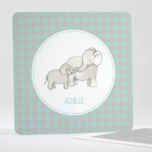Faire-part de naissance Jolis elephants tendance*Faire-part Elégant Fashion