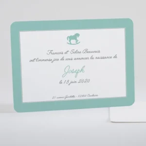 Faire-part de naissance Joli cheval a bascule*Faire-part Elégant Fashion