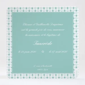 Faire-part de naissance Jolies etoiles bicolores*Faire-part Elégant Online
