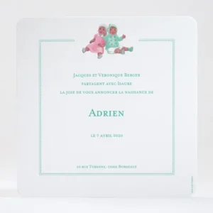 Faire-part de naissance Jolies poupees simple*Faire-part Elégant Online