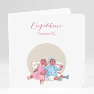 Faire-part de naissance Jolies poupees livret*Faire-part Elégant Fashion