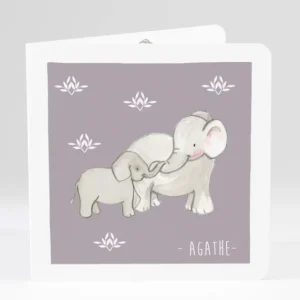 Faire-part de naissance Jolis elephants avec photo*Faire-part Elégant Best