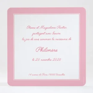 Faire-part de naissance Joli medaillon monogramme*Faire-part Elégant Hot