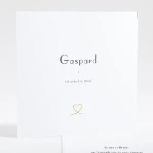 Faire-part de naissance Joli coeur dore*Faire-part Elégant Sale