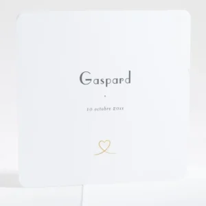 Faire-part de naissance Joli coeur dore*Faire-part Elégant Sale