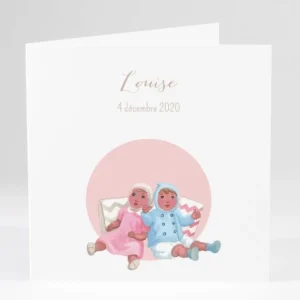 Faire-part de naissance Jolies poupees livret*Faire-part Elégant Fashion