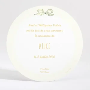 Faire-part de naissance Joli cadre noeud*Faire-part Elégant Fashion