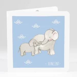Faire-part de naissance Jolis elephants avec photo*Faire-part Elégant Best